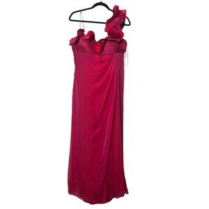 Rickie Freeman for Teri Jon Red One Shoulder Gown | Size 12 | Formal Evening Dre